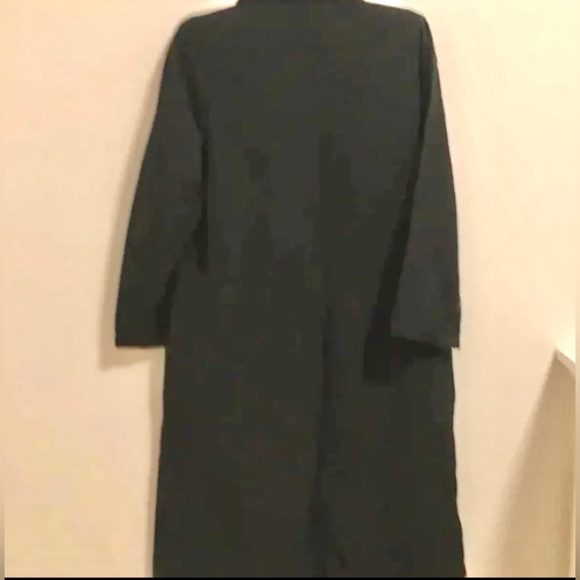 Winter Sanyo Tokyo New York Trench Coat Long Black Size L - Picture 5 of 10